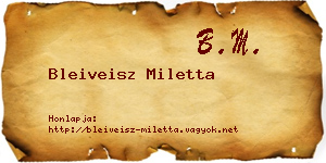 Bleiveisz Miletta névjegykártya
